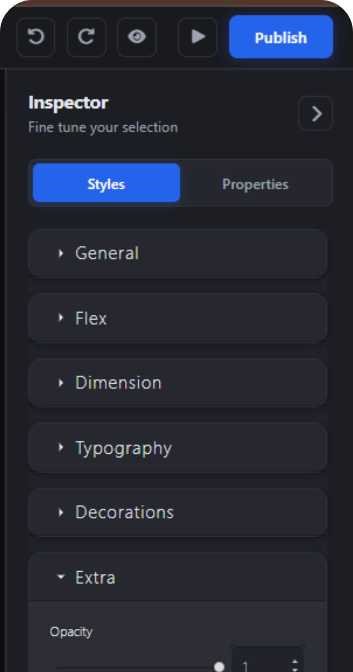 Interface utilisateur Studio Orfolio - Outils de création simplifiés